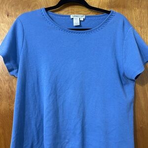 Coldwater Creek Women's Short Sleeve Blue Top